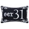 Gothic Script "Oct 31" Halloween Small Petite Accent Pillow 8" x 12"